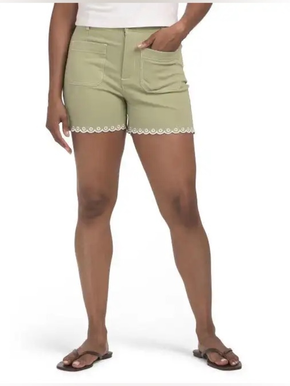 Bagatelle Women's Green White Shorts Size Small 2